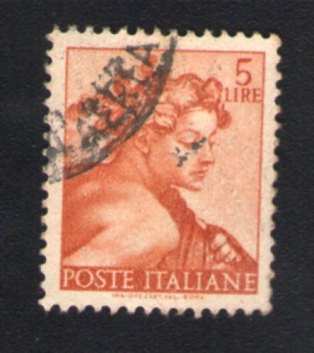 Italie 1961 Oblitéré rond Used Stamp Tête de Nue Head of Naked Série Michelangiolesca 5 Lire