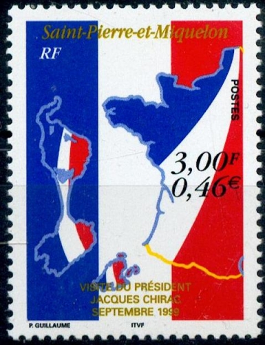 Saint Pierre et Miquelon 703 1999  président Chirac neuf ** TB MNH sin charnela  faciale 0.46