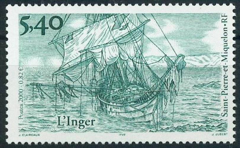 Saint Pierre et Miquelon 723 2000  bateau Inger neuf ** TB MNH SIN charnela  
