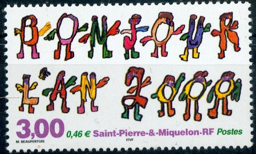 Saint Pierre et Miquelon 706 2000  an 2000 neuf ** TB MNH SIN charnela  faciale 0..46