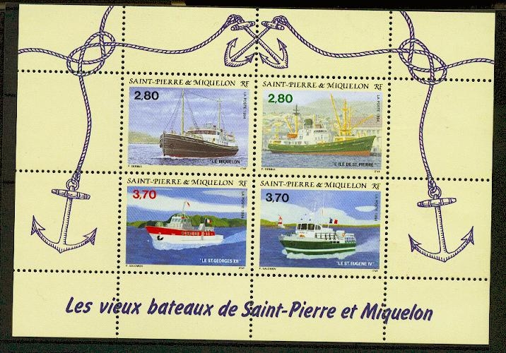 Saint Pierre et Miquelon BF  4 1/4 de cote 1994 bateaux neuf ** TB MNH sin charnela cote 12.5