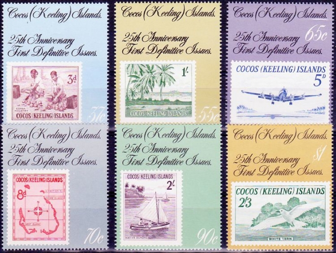 Cocos (Keeling) 1988 25e anniversaire de la première émission de timbres des îles