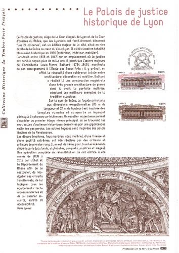 France 2012 Document philatélique palais de justice de Lyon