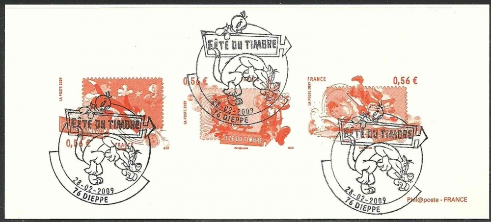 France 2009 - Gravure sur papier Velin - Fête du timbre - N° 4338 4339 4340 ou 271 272 273 oblitérés