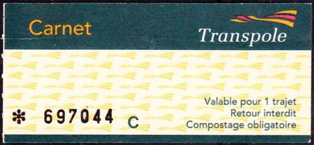 France 59 Lille Ticket de transport Transpole (1995)