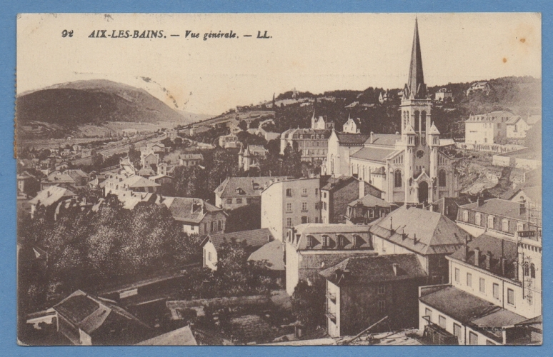 AIX LES BAINS voy Gare DJ 1918 scan verso