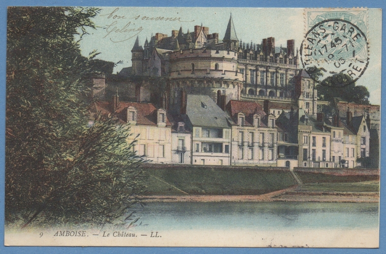 AMBOISE CHATEAU Obl ORLEANS-GARE 1905 TB