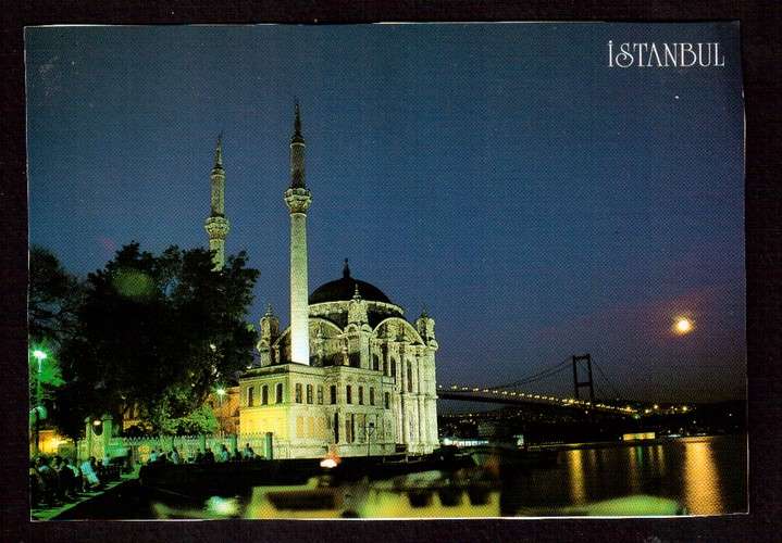 Turquie Cpm Istambul Ortakoy mosque and Bosphore Bridge