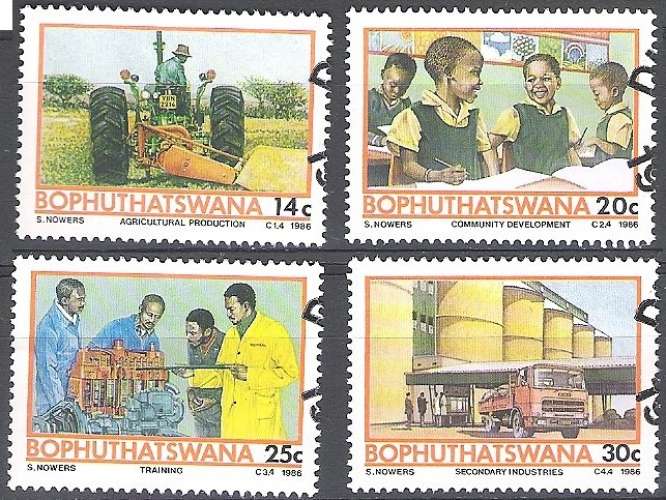  Bophuthatswana 1986 Michel 173 - 176 O Cote (2002) 1.70 Euro Projet de développement Cachet rond