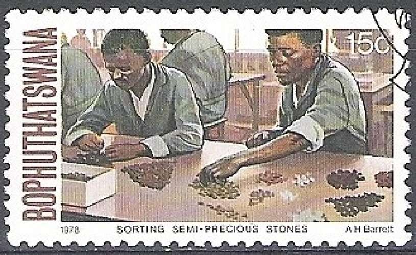   Bophuthatswana 1978 Michel 31 O Cote (2002) 2.00 Euro Triage des pierres précieuses Cachet rond