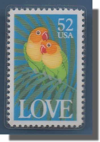 USA  PIN'S USPS LOVE PERROQUET TIMBRE STAMP