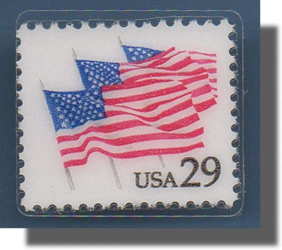 USA  PIN'S USPS DRAPEAU FLAG TIMBRE STAMP