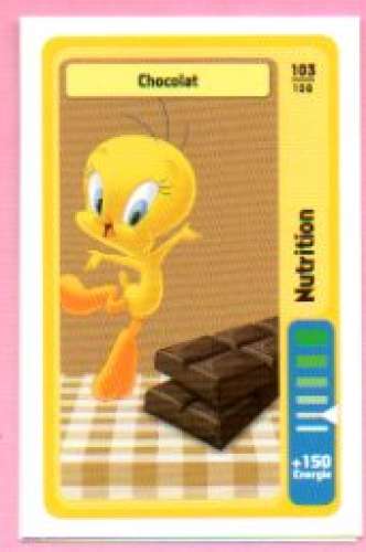 Carte Looney Tunes Auchan 2014 / N°103 Nutrition Chocolat