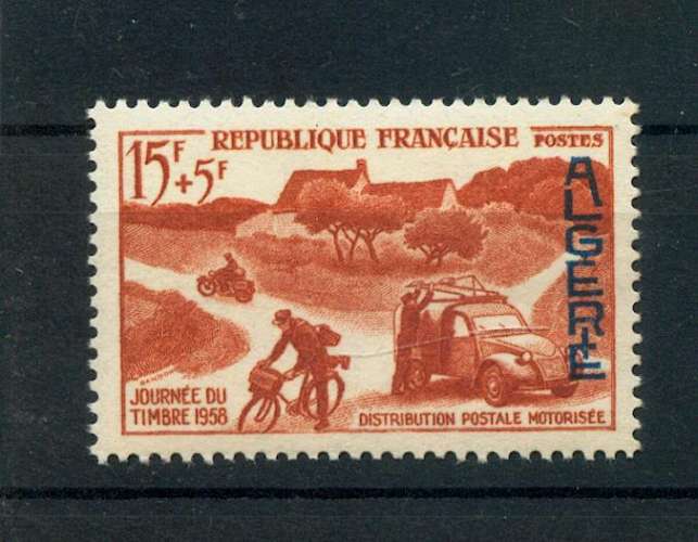 Algérie 350 1958 journée du timbre  distribution motorisée neuf ** TB MNH sin charnela cote 2.5