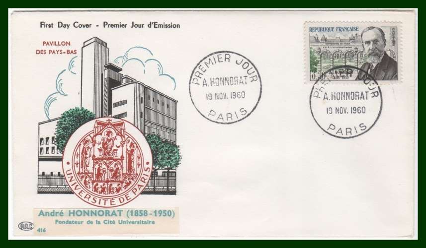 PJ A. HONNORAT 19 /9 / 1960 PARIS TB