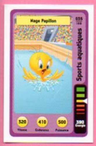 Carte Looney Tunes Auchan 2014 / N°036 Sports aquatiques Nage Papillon 