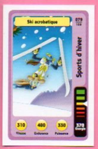 Carte Looney Tunes Auchan 2014 / N°079 Sports d'hiver Ski acrobatique