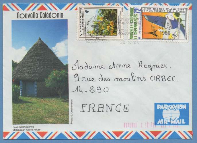 NC 471 + PA 250 Obl. NOUMEA RP 1986 > France 