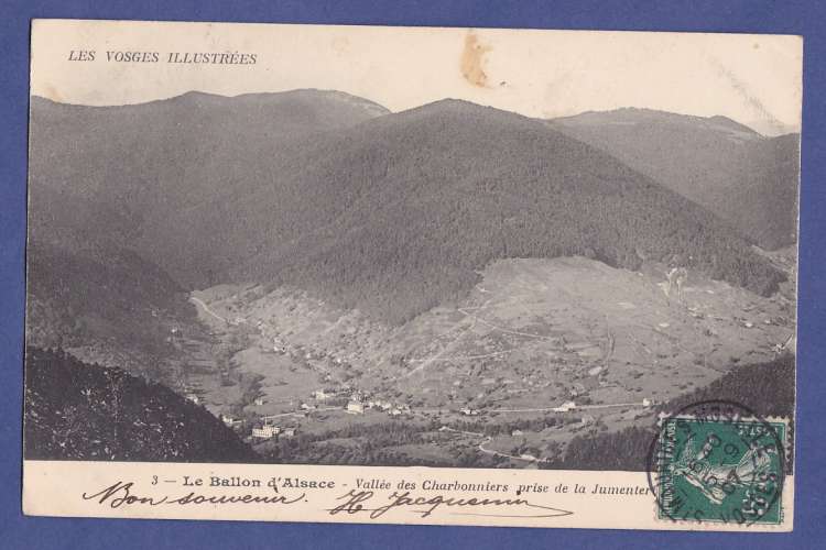(88)  -LE BALLON D'ALSACE -CPA- vallee des charbonniers ,prise de la jumenter-  circulée en 1907 