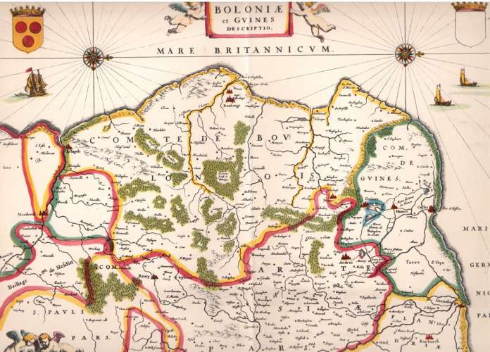 Carte France Laboratoires Marinier Comitatuum Bolonia et Guines Deio - Boulonnais