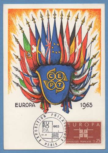 FRANCE FDC  CARTE EUROPA 1963 