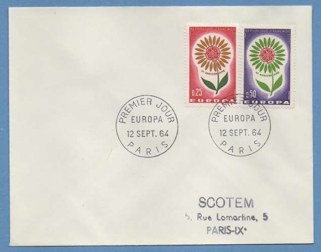 FRANCE FDC EUROPA 1964