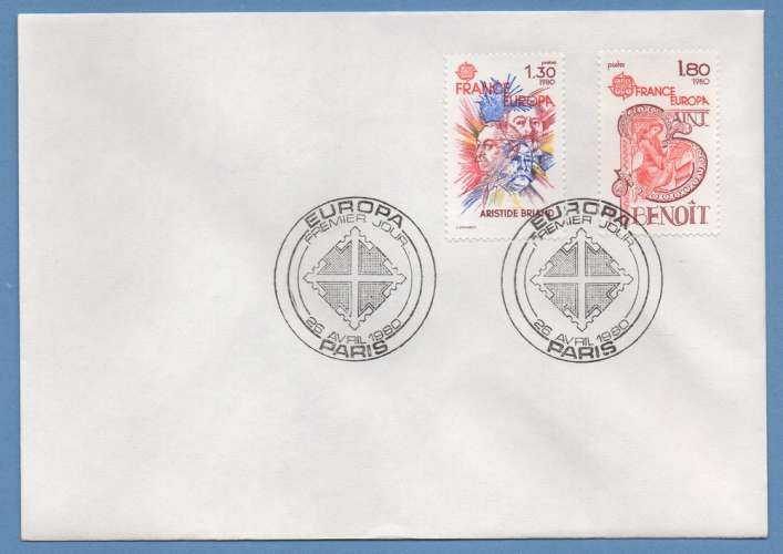 FRANCE FDC EUROPA 1980 BRIAND BENOIT