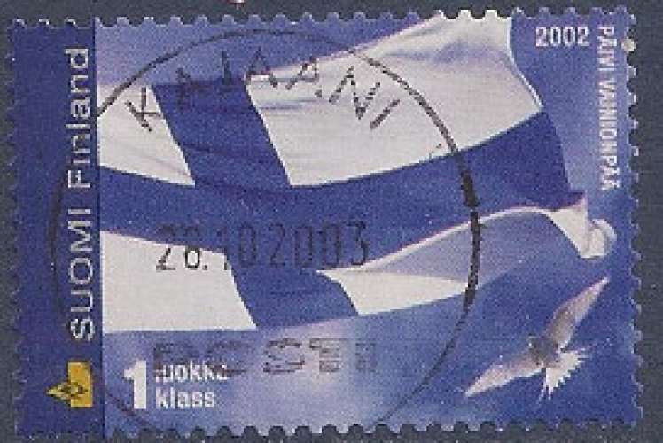 FINLANDE 2002 : yt 1556 Oblitéré/Used # Drapeau finlandais