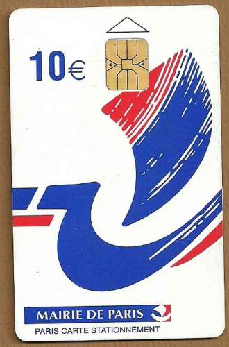 Carte de stationnement - Mairie de Paris - Bateau - 10 € .