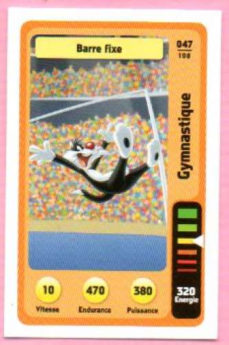 Carte Looney Tunes Auchan 2014 / N°047 Gymnastique Barre fixe