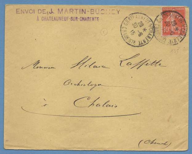 CHARENTE CHATEAUNEUF S CHARENTE Obl T04 / N° 135  1915