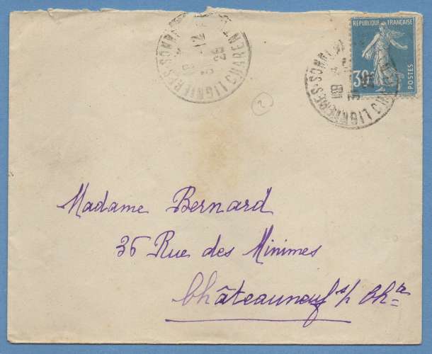 CHARENTE LIGNIERES SONNEVILLE Obl T04 / N° 192 1926