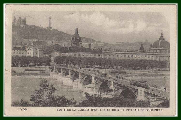BT JOURNEE TIMBRE REGION DE LYON 15/1/1938 / CPA PONT GUILLOTIERE TRAMWAY TB