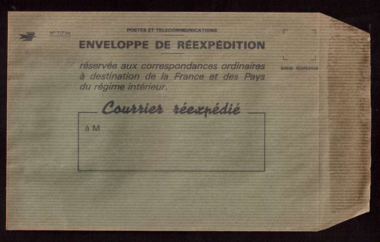 France 1950 enveloppe de réexpédition n'ayant pas servi numérotée 717 bis