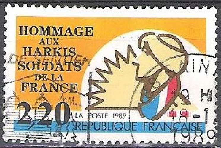 France 1989 Michel 2750 O Cote (2008) 1.00 € Hommage aux Harkis Cachet rond