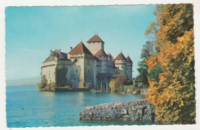 cpsm Suisse Château de Chillon  timbrée , flamme télévision