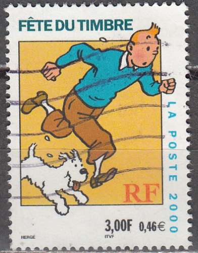  France 2000 Yvert 3303A O Cote (2012) 0.70 Euro Tintin et Milou