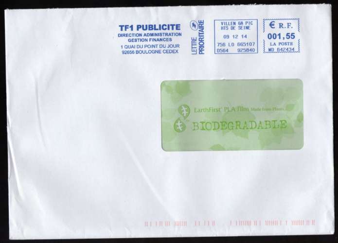 France EMA Empreinte Postmark Télévision TF1 Publicité 92656 Boulogne