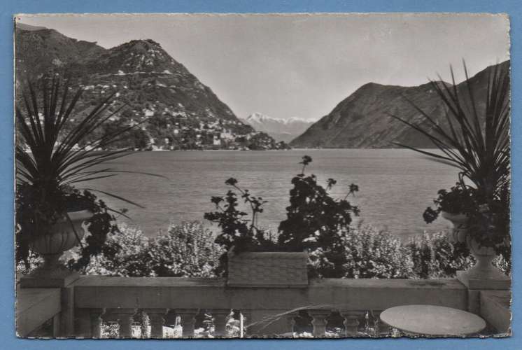 CPSM LUGANO > POSTE ITALIE 1958 > BELGIQUE  Scan verso