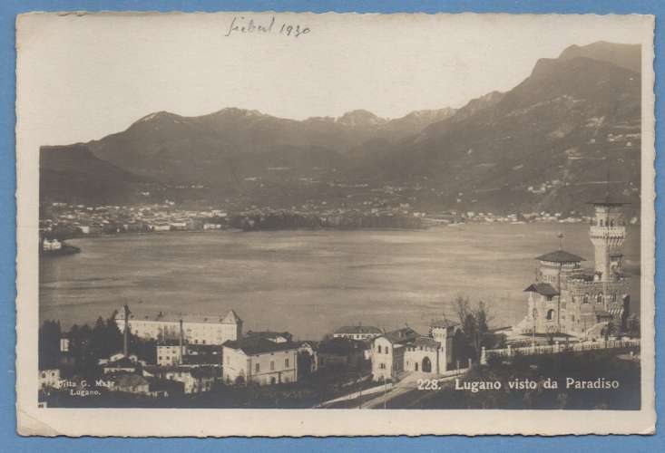 CPA LUGANO > FRANCE 1930 scan verso