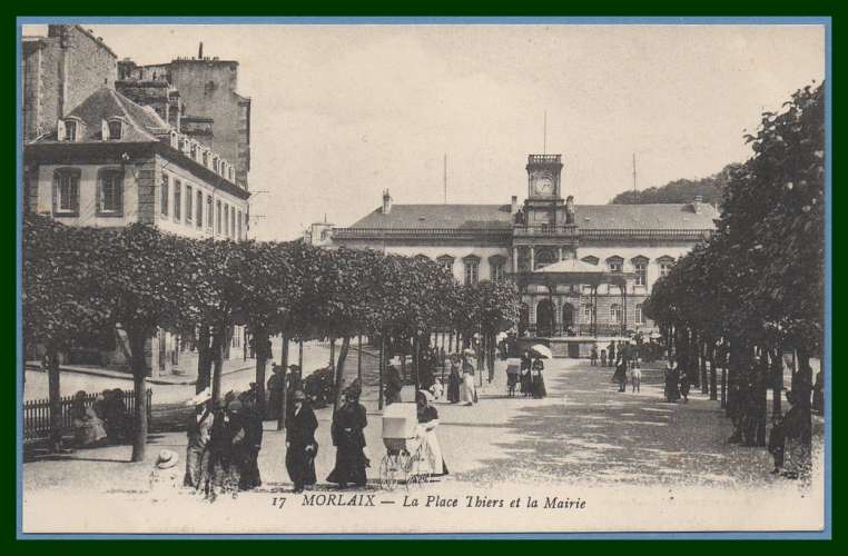 CPA MORLAIX PLACE THIERS  MAIRIE non écrite TTB 