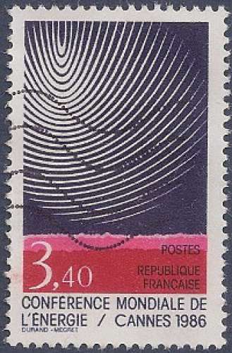 FRANCE 1986 : yt 2445 Oblitéré/Used # Conférence mondiale de l'énergie à Cannes