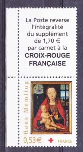 France 3840 croix rouge Vierge vig2005 neuf ** TB MNH sin charnela  valeur faciale avec surtaxe 0.70