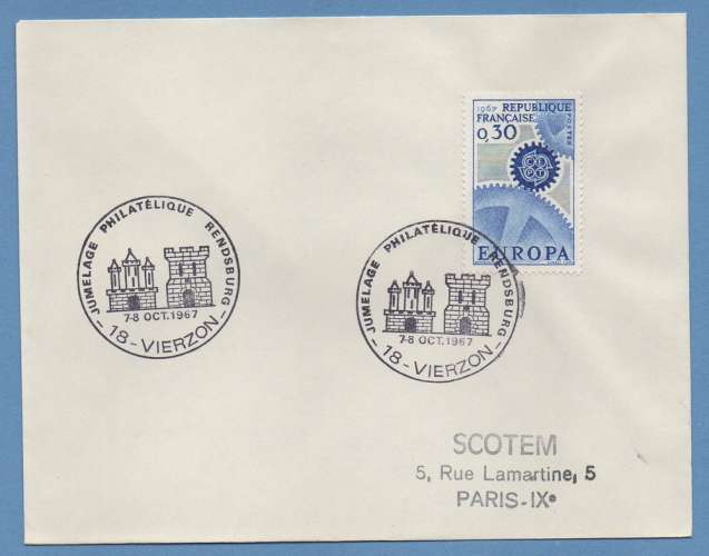 BT JUMELAGE RENDSBURG VIERZON 1967 CHER / EUROPA 1521
