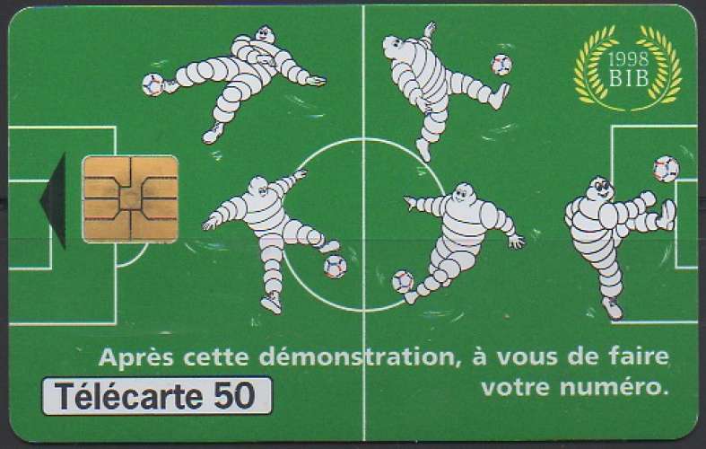 TÉLÉCARTE 50 - BIBENDUM MICHELIN : FRANCE 98