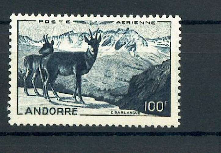 Andorre PA 1 faune Isards neuf ** TB MNH sin charnela cote 110 