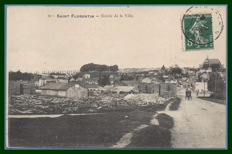 CPA ST FLORENTIN ENTREE DE LA VILLE  voy 1908  TB 