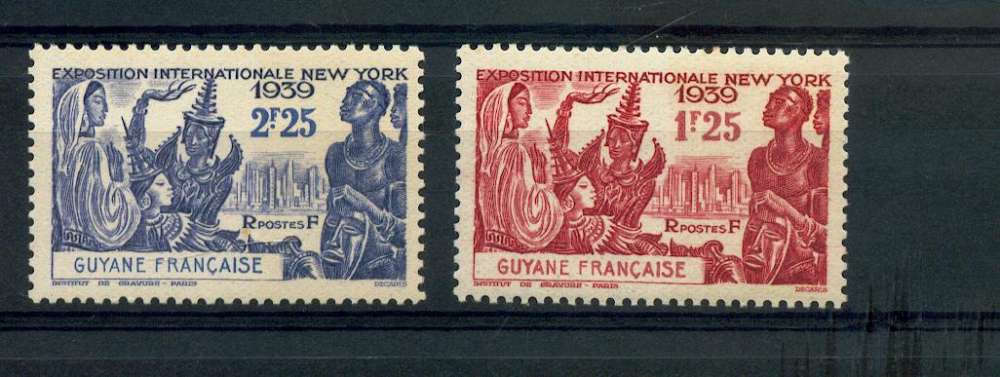 guyane 150 151 exposition de new york neuf avec trace de charnière* TB MH gomme altérée cote 4