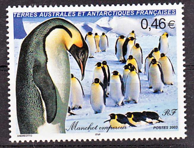 TAAF 360 Manchots NEUF ** luxe MNH sin charnela prix de la poste 0.46