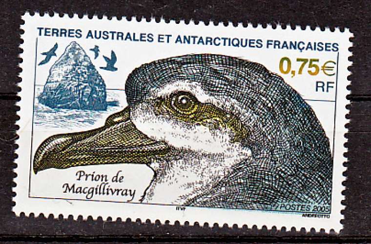 TAAF 408 Prion 2005 NEUF ** luxe MNH sin charnela prix de la poste 0.75